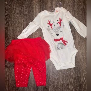 Baby Girls Reindeer Outfit Size 3 Months New
